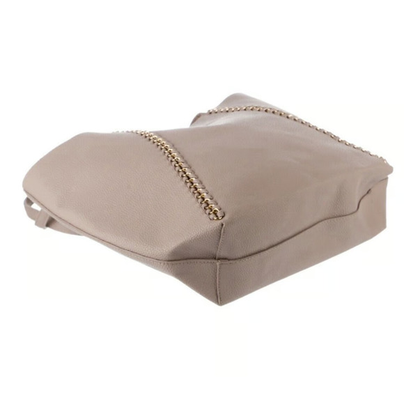NWT Badgley Mischka Women's Large Decorative Chain Tote Taupe - Picture 4 of 11